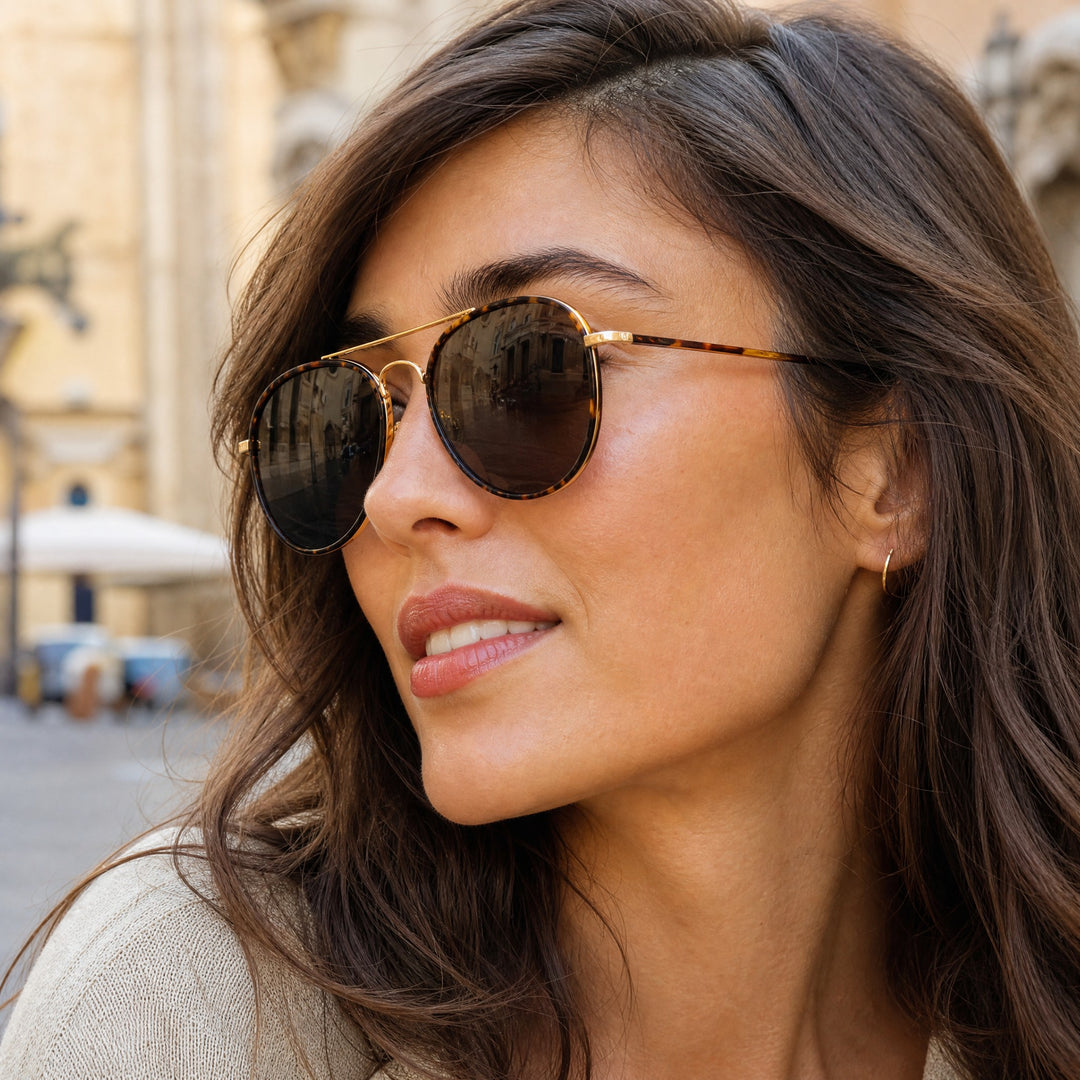 Occhiali da Sole Aviator Havana Classici