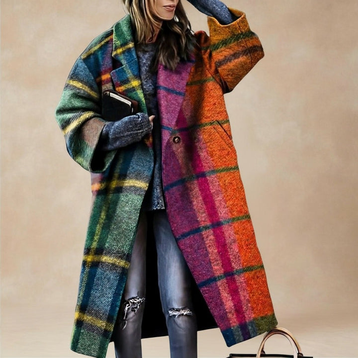 Adelaide — Cappotto Donna Oversize a Portafoglio con Stampa Artistica, Lina Milano