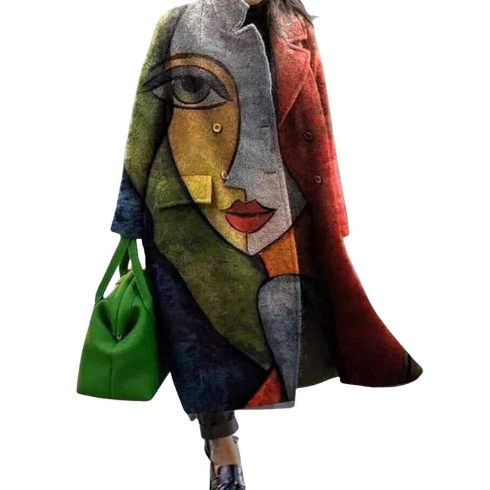 Adelaide — Cappotto Donna Oversize a Portafoglio con Stampa Artistica, Lina Milano