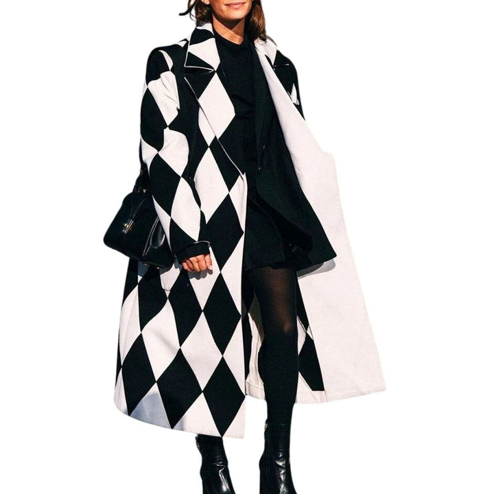 Adelaide — Cappotto Donna Oversize a Portafoglio con Stampa Artistica, Lina Milano