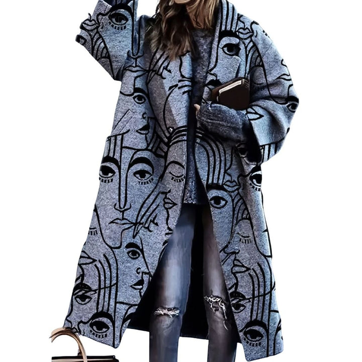 Adelaide — Cappotto Donna Oversize a Portafoglio con Stampa Artistica, Lina Milano