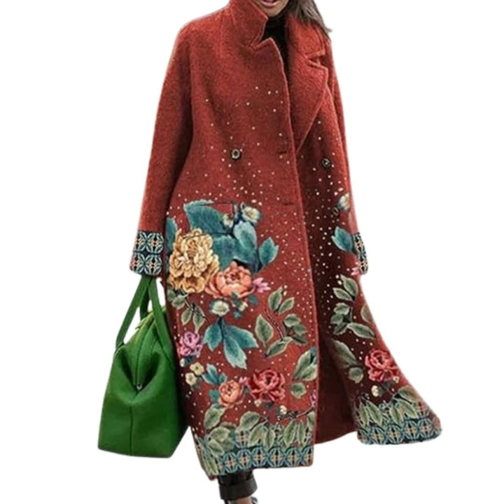 Adelaide — Cappotto Donna Oversize a Portafoglio con Stampa Artistica, Lina Milano