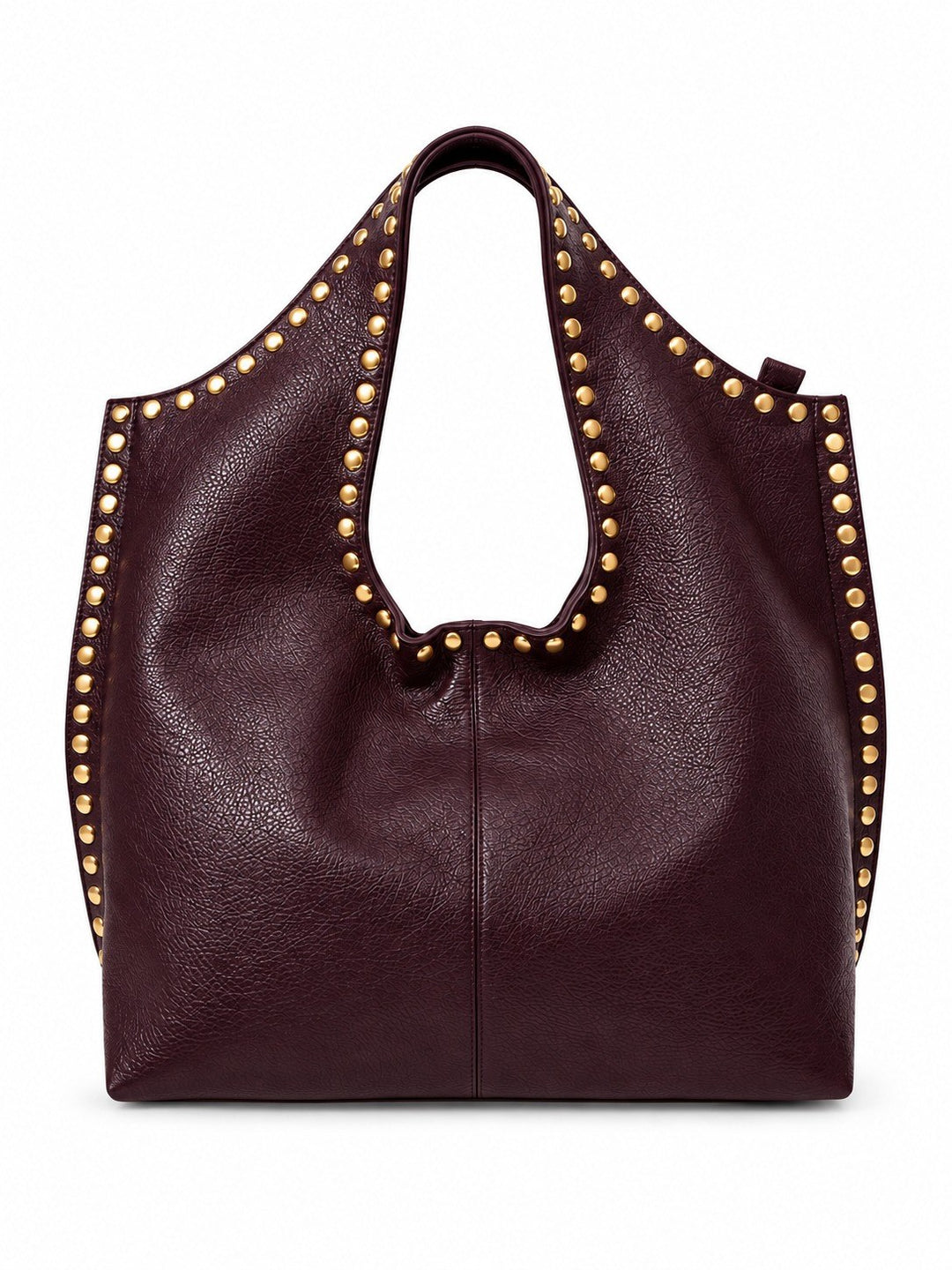 Adele — Borsa Donna Grande a Spalla in Ecopelle con Borchie e Cerniera, Lina Milano
