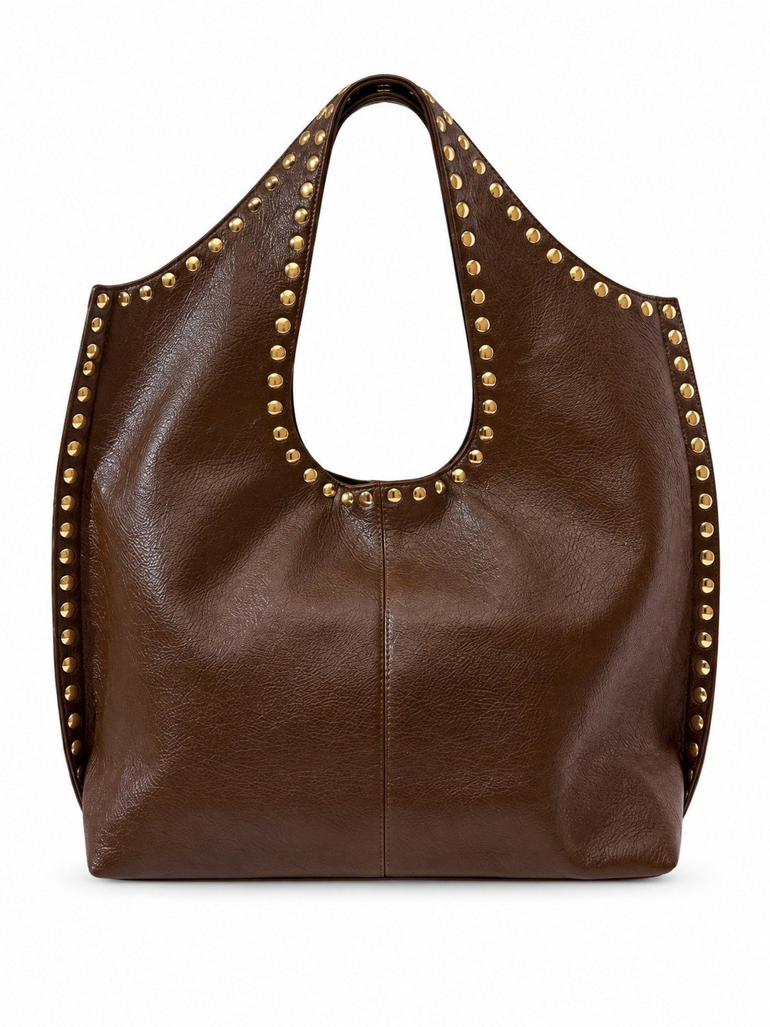 Adele — Borsa Donna Grande a Spalla in Ecopelle con Borchie e Cerniera, Lina Milano