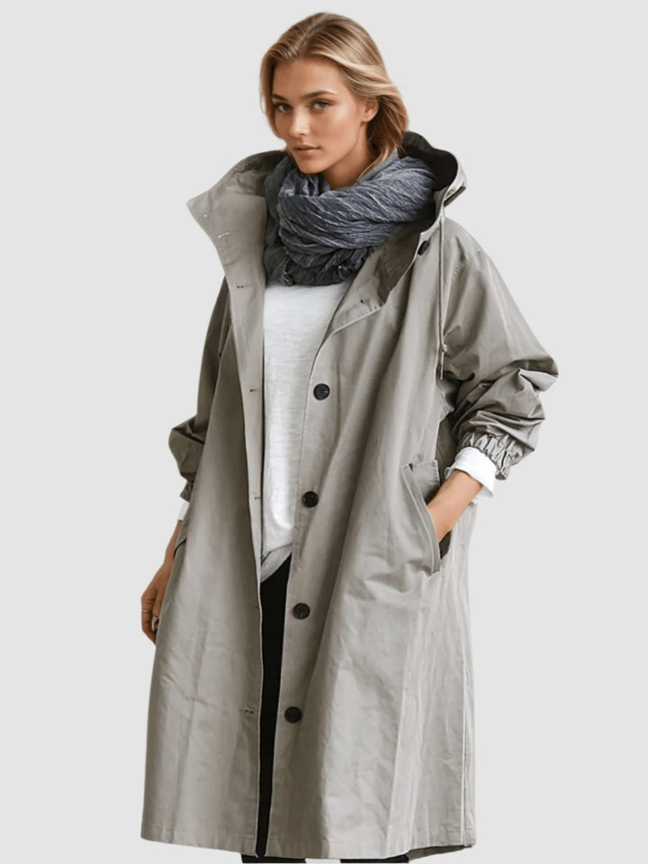 Adriana — Cappotto Donna Impermeabile con Cappuccio, Lina Milano