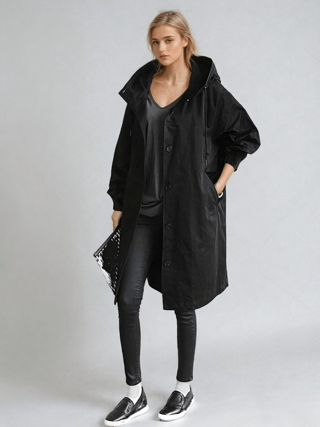 Adriana — Cappotto Donna Impermeabile con Cappuccio, Lina Milano