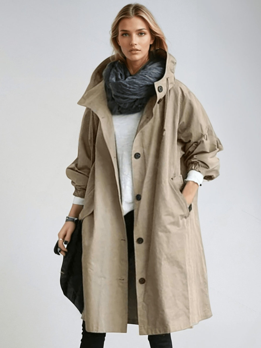 Adriana — Cappotto Donna Impermeabile con Cappuccio, Lina Milano
