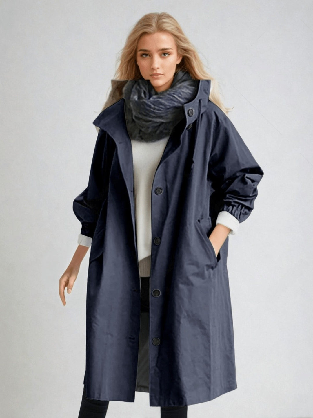 Adriana — Cappotto Donna Impermeabile con Cappuccio, Lina Milano