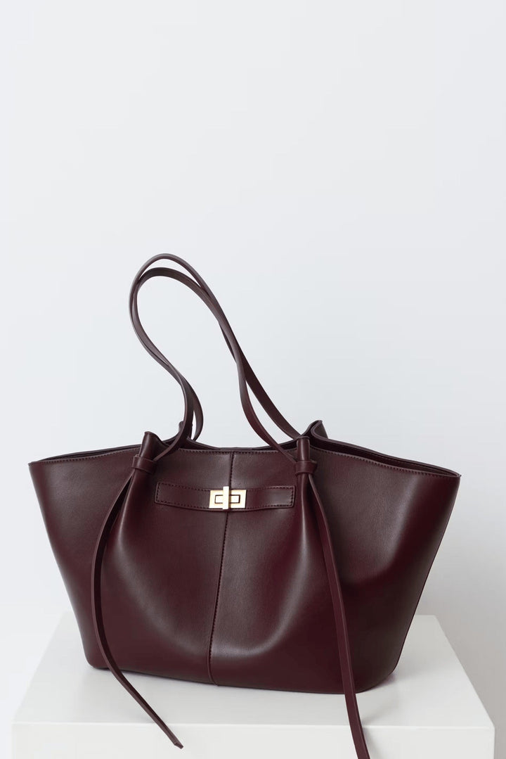 Agnese — Borsa Donna Shopper Grande Rigida con Tasca Interna e Chiusura, Lina Milano