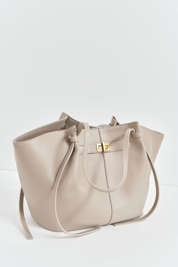 Agnese — Borsa Donna Shopper Grande Rigida con Tasca Interna e Chiusura, Lina Milano