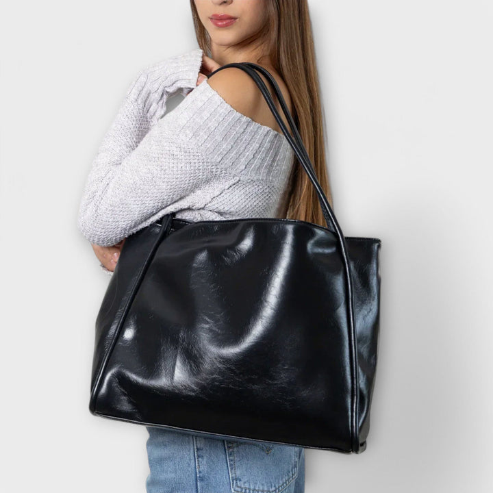 Ambra — Borsa Donna Grande a Spalla Shopper con Manici Lunghi, Lina Milano