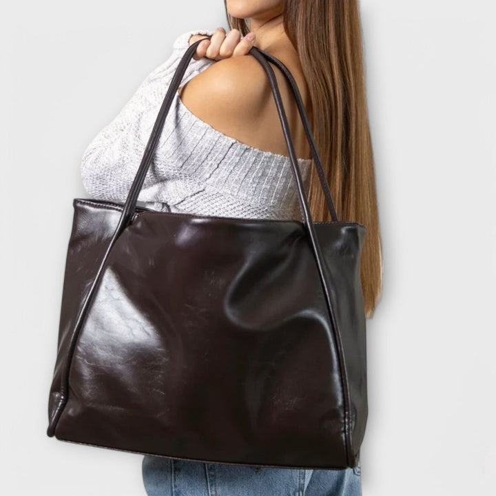 Ambra — Borsa Donna Grande a Spalla Shopper con Manici Lunghi, Lina Milano