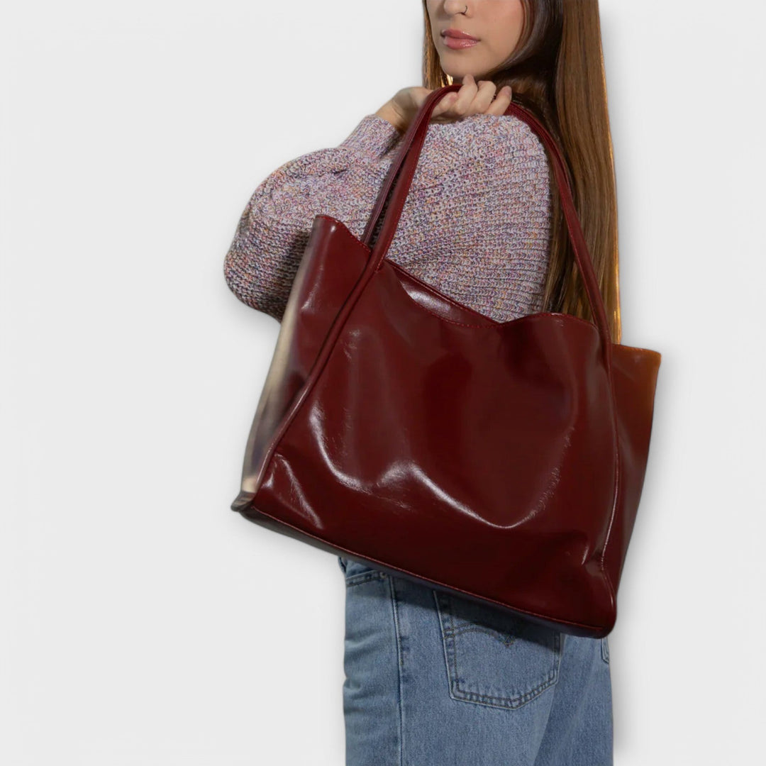 Ambra — Borsa Donna Grande a Spalla Shopper con Manici Lunghi, Lina Milano