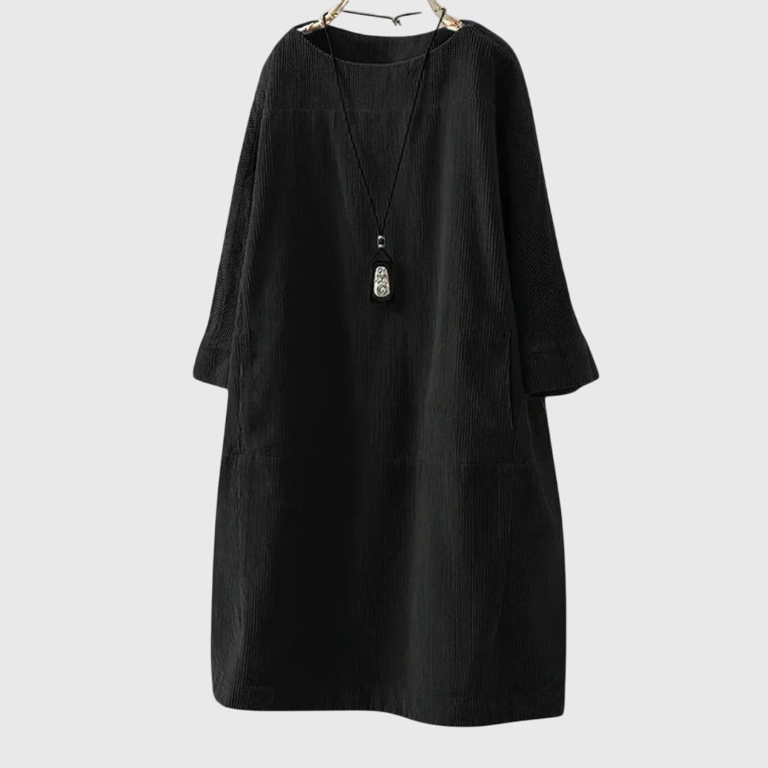 Anastasia — Vestito in Velluto Donna Midi a Coste dal Taglio Ampio, Lina Milano