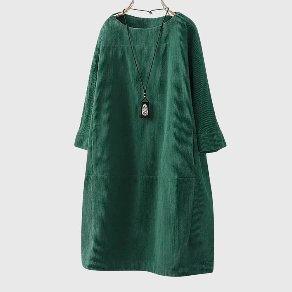 Anastasia — Vestito in Velluto Donna Midi a Coste dal Taglio Ampio, Lina Milano