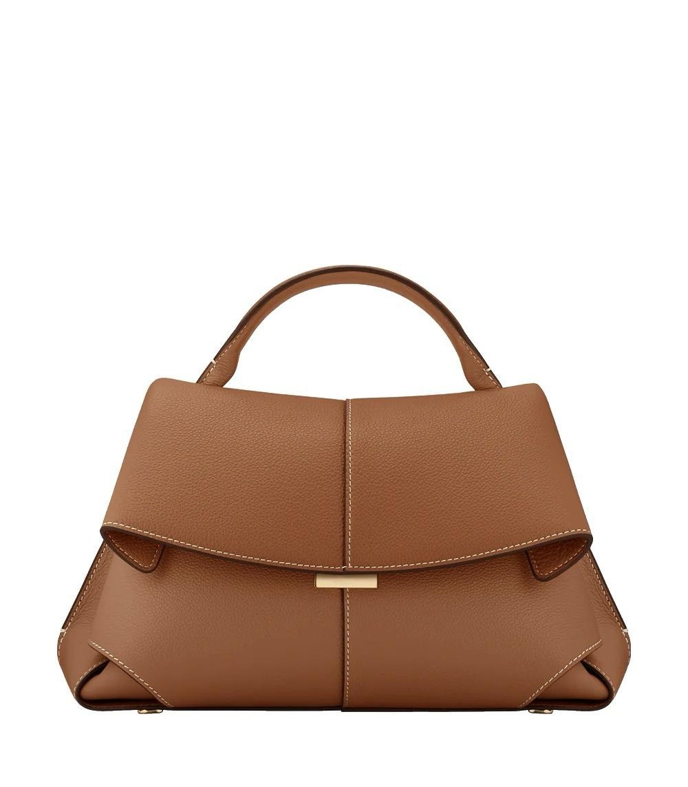 Anita — Borsa Donna a Mano Media in Pelle con Patta e Tracolla, Lina Milano