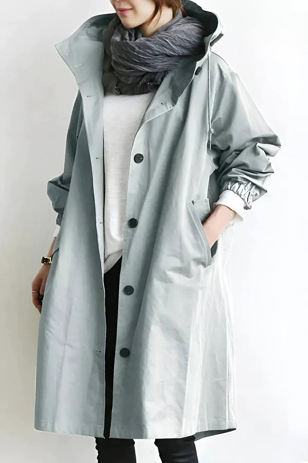 Bettina — Cappotto Impermeabile Donna Oversize con Cappuccio, Lina Milano