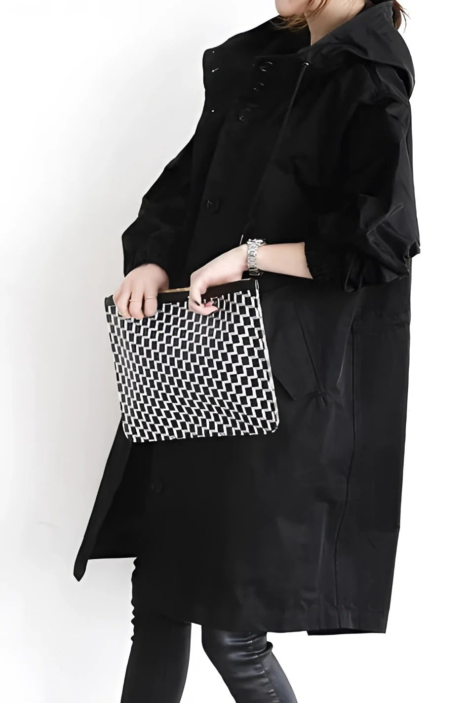 Bettina — Cappotto Impermeabile Donna Oversize con Cappuccio, Lina Milano