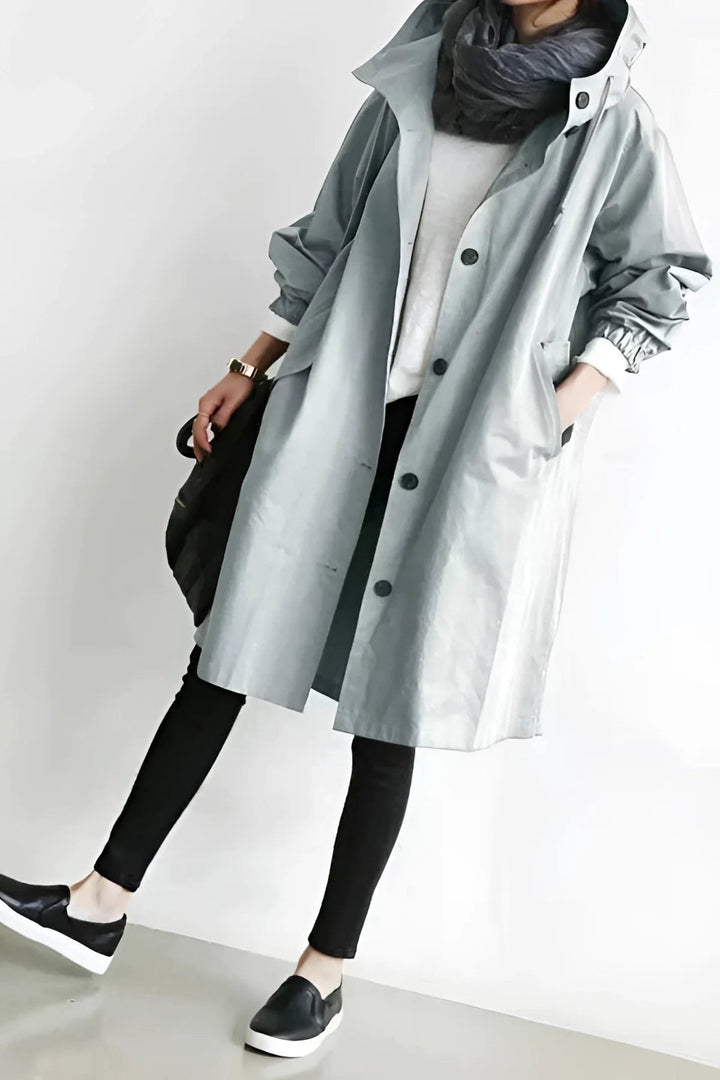Bettina — Cappotto Impermeabile Donna Oversize con Cappuccio, Lina Milano