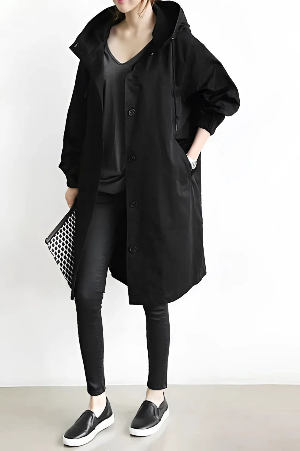 Bettina — Cappotto Impermeabile Donna Oversize con Cappuccio, Lina Milano