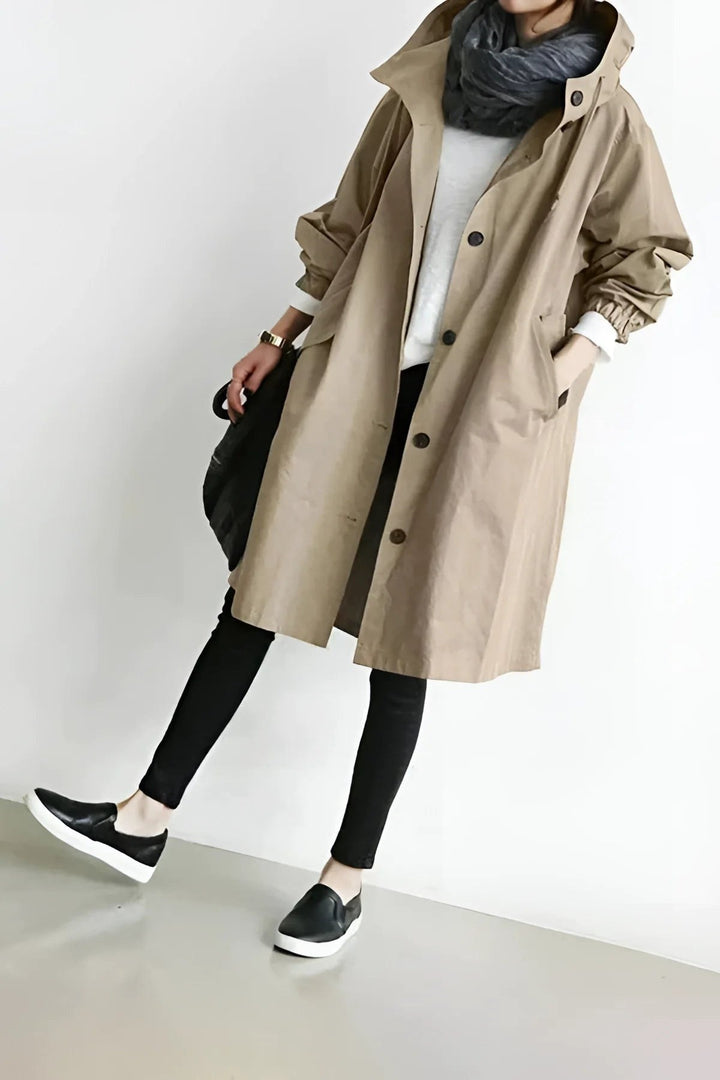 Bettina — Cappotto Impermeabile Donna Oversize con Cappuccio, Lina Milano