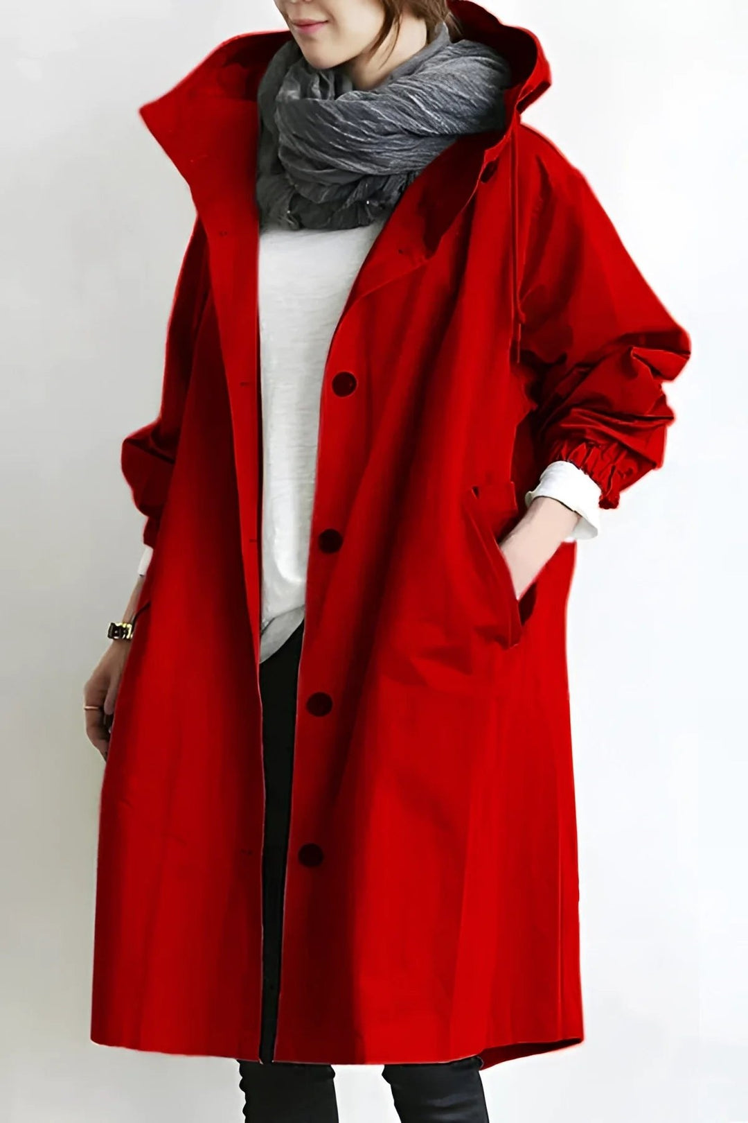 Bettina — Cappotto Impermeabile Donna Oversize con Cappuccio, Lina Milano
