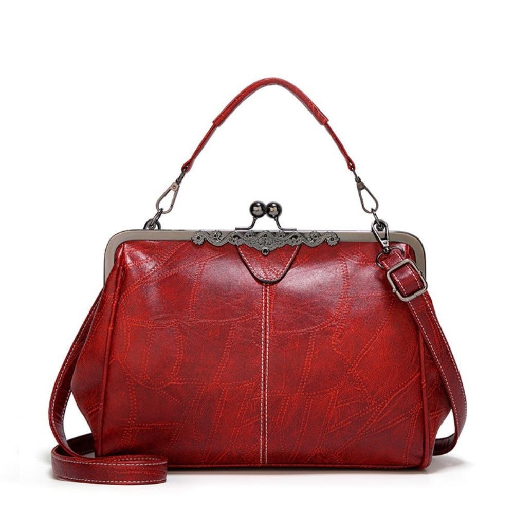 Brigida — Borsa Donna a Mano Vintage in Ecopelle con Manici e Tracolla, Lina Milano