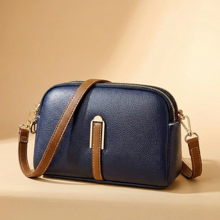 Caterina — Borsa a Tracolla Donna Piccola Rigida in Pelle con Cerniera, Lina Milano