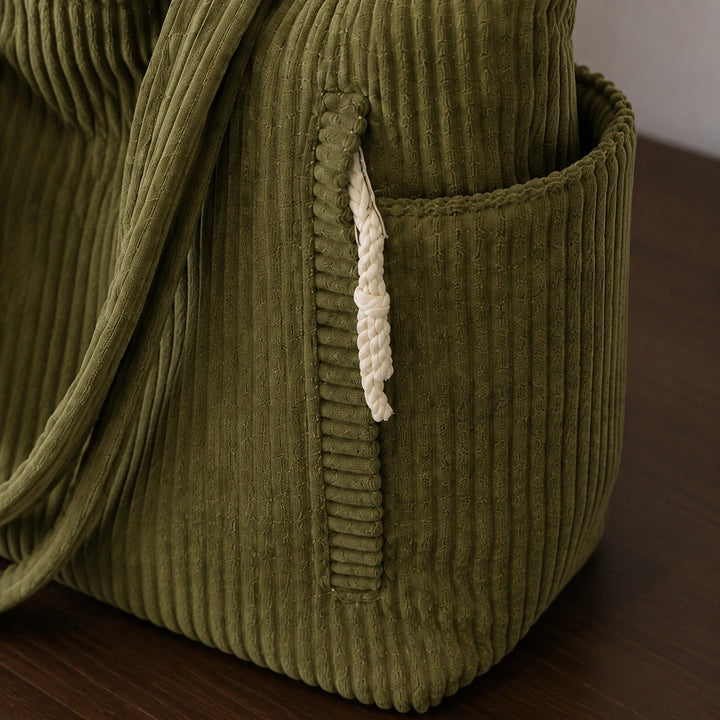 Celeste — Borsa Donna Shopper a Spalla a Coste con Tasche, Lina Milano