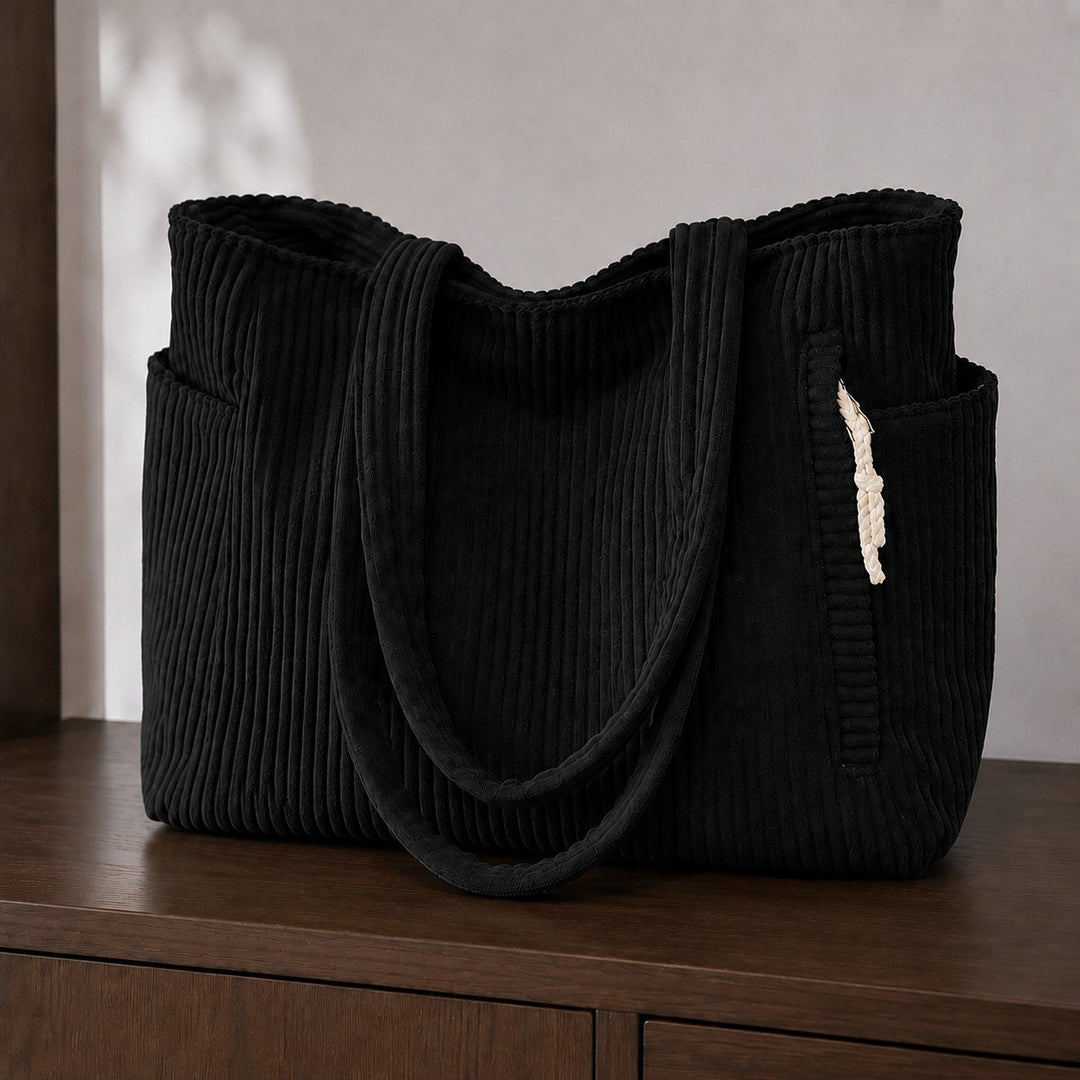 Celeste — Borsa Donna Shopper a Spalla a Coste con Tasche, Lina Milano