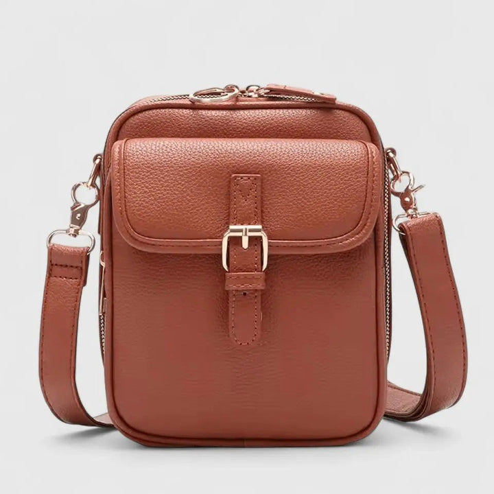 Chiara — Borsa a Tracolla Donna Piccola in Ecopelle con Fibbia e Cerniera, Lina Milano