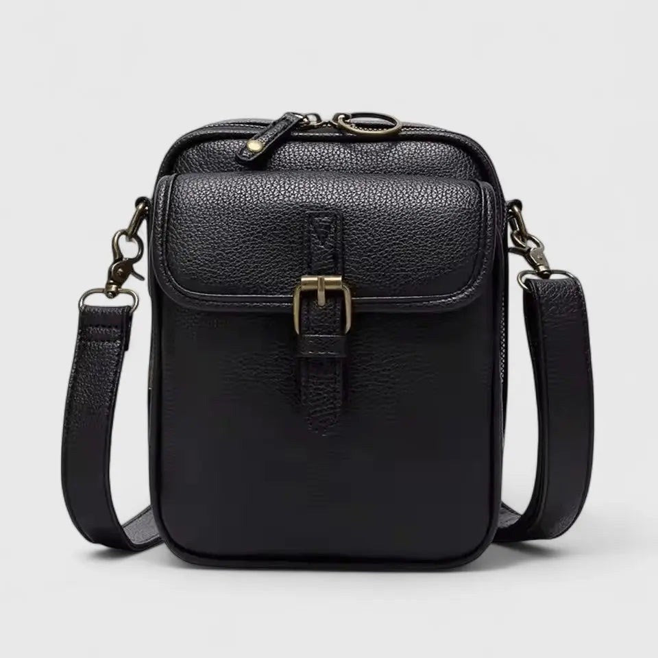 Chiara — Borsa a Tracolla Donna Piccola in Ecopelle con Fibbia e Cerniera, Lina Milano