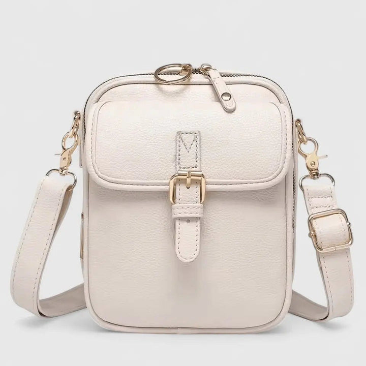 Chiara — Borsa a Tracolla Donna Piccola in Ecopelle con Fibbia e Cerniera, Lina Milano