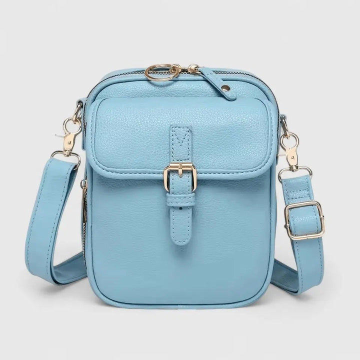 Chiara — Borsa a Tracolla Donna Piccola in Ecopelle con Fibbia e Cerniera, Lina Milano