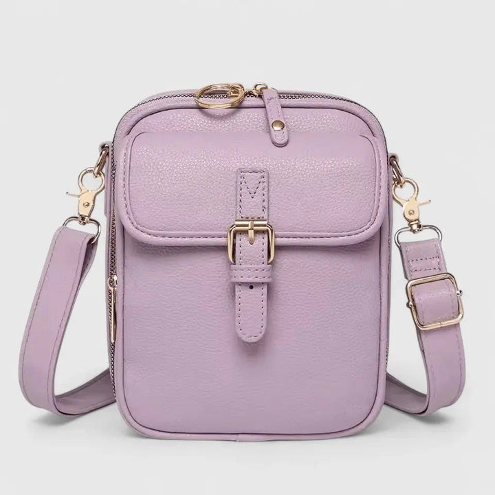 Chiara — Borsa a Tracolla Donna Piccola in Ecopelle con Fibbia e Cerniera, Lina Milano