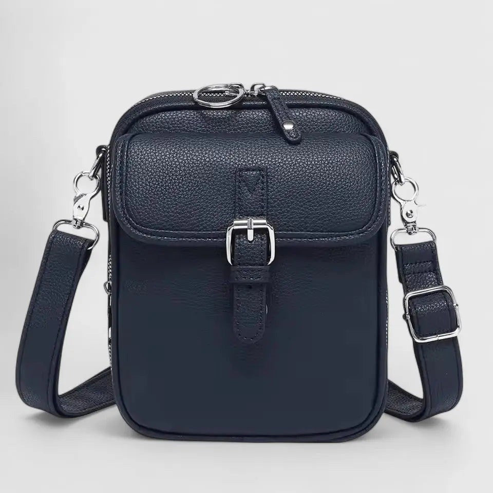 Chiara — Borsa a Tracolla Donna Piccola in Ecopelle con Fibbia e Cerniera, Lina Milano