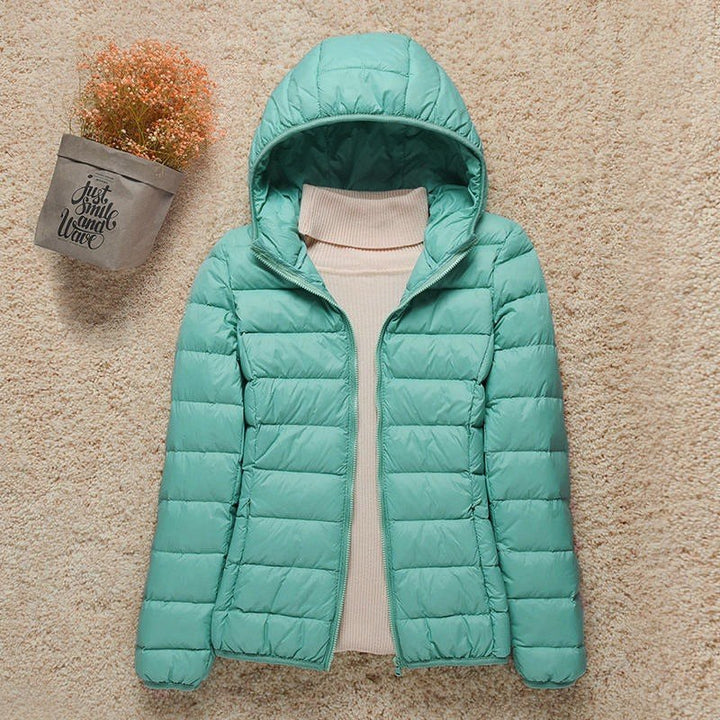 Claudia — Piumini 100 Grammi Donna Corti con Cappuccio e Tasche Laterali, Lina Milano