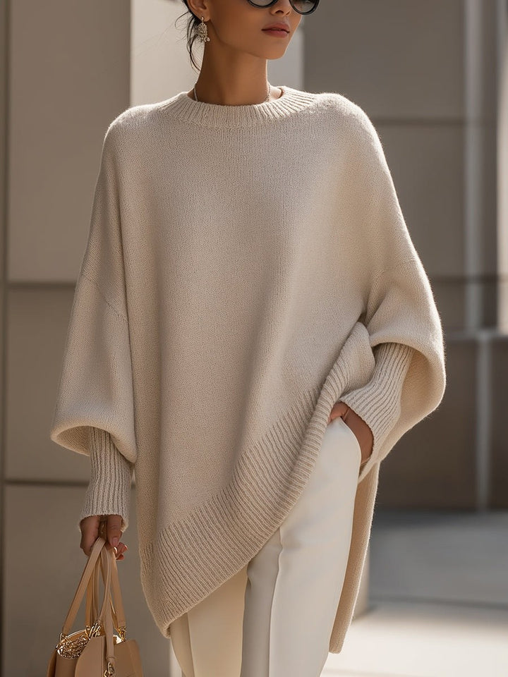 Clotilde — Maglione Oversize Donna con Orlo Asimmetrico, Lina Milano