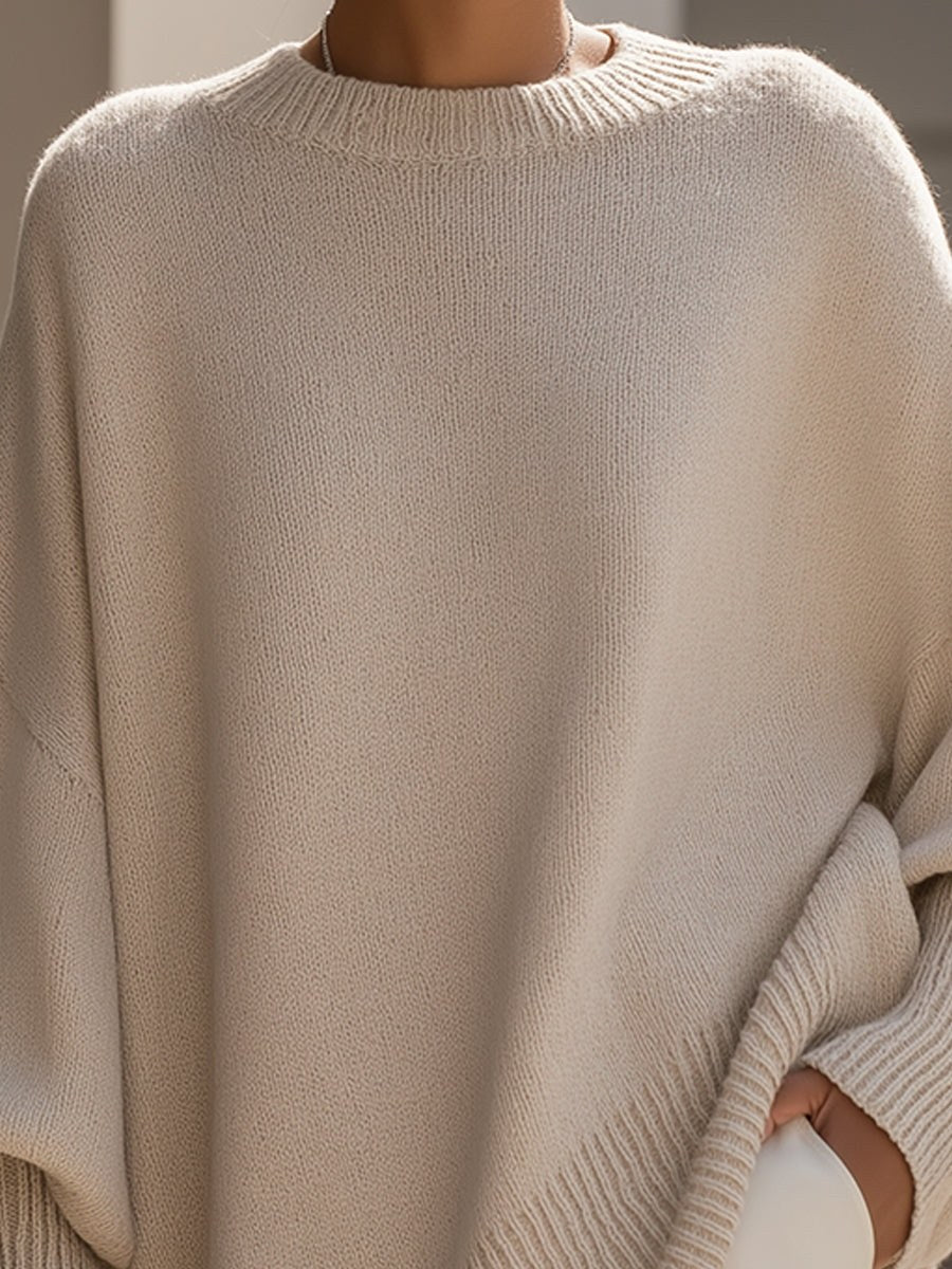 Clotilde — Maglione Oversize Donna con Orlo Asimmetrico, Lina Milano