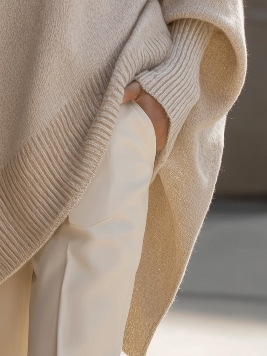 Clotilde — Maglione Oversize Donna con Orlo Asimmetrico, Lina Milano