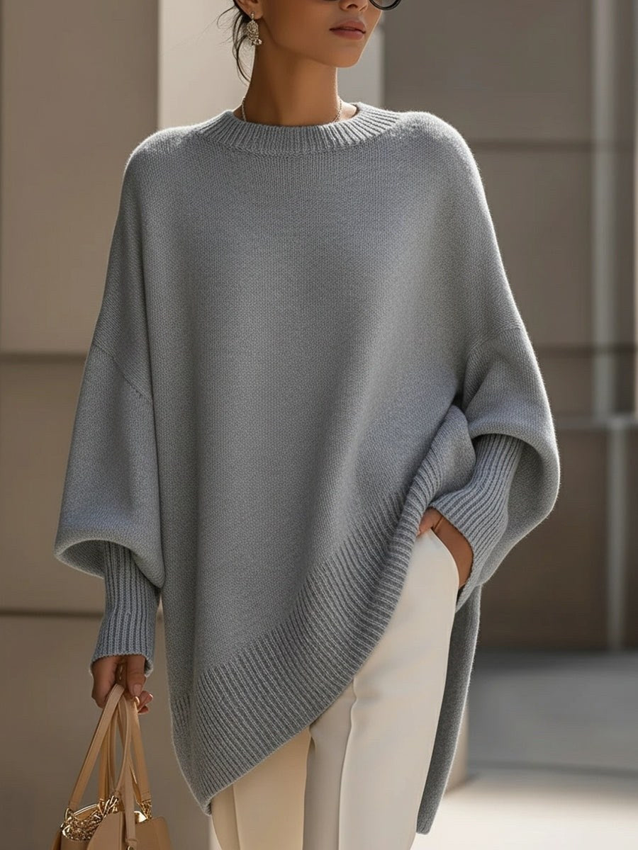 Clotilde — Maglione Oversize Donna con Orlo Asimmetrico, Lina Milano