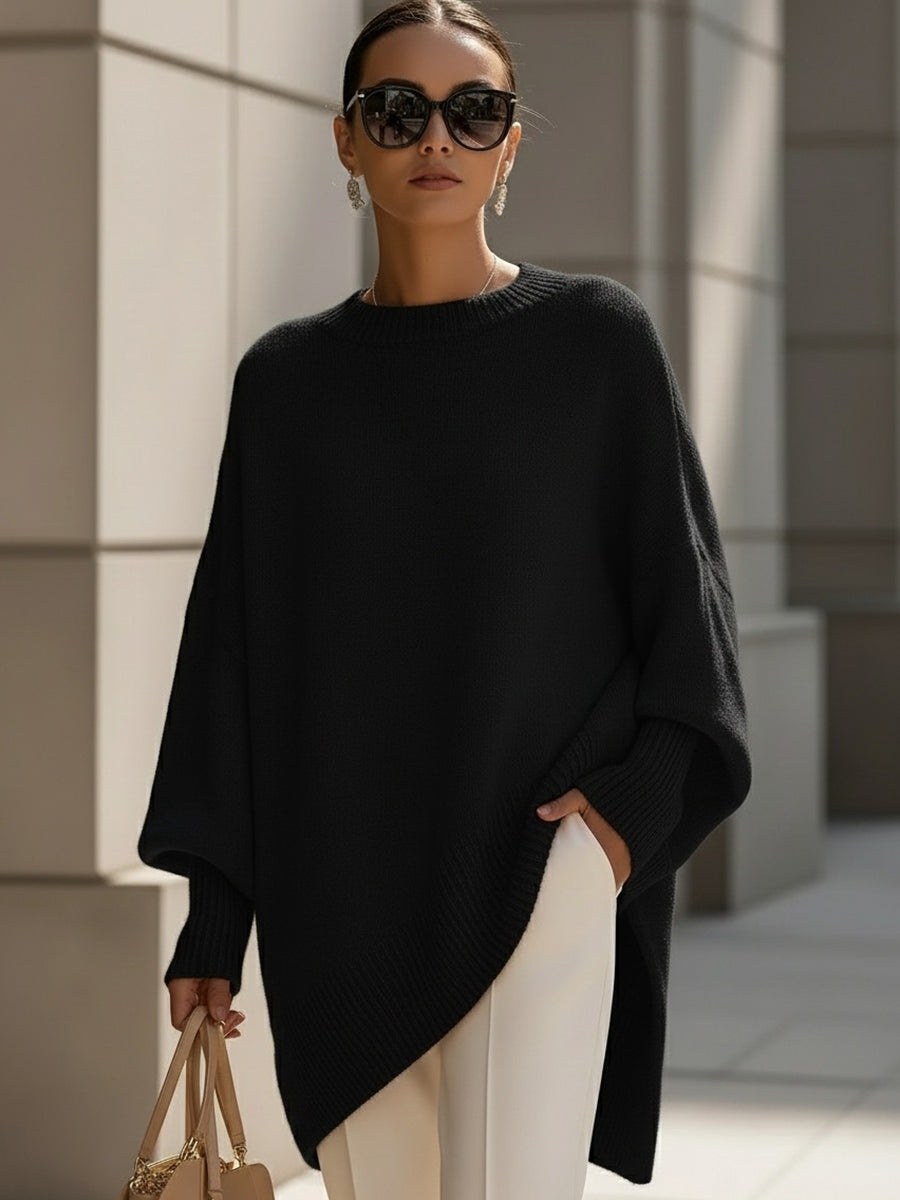 Clotilde — Maglione Oversize Donna con Orlo Asimmetrico, Lina Milano