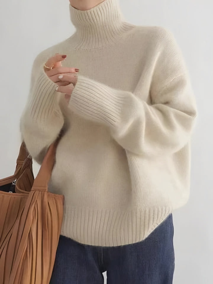 Costanza — Dolcevita Donna Oversize Collo Alto con Spalle Scese, Lina Milano