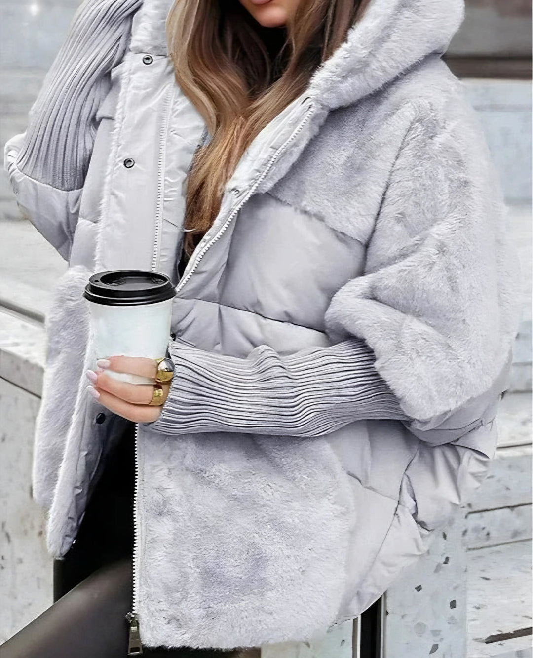 Daniela — Giubbotto Donna Invernale Teddy con Cappuccio Oversize, Lina Milano
