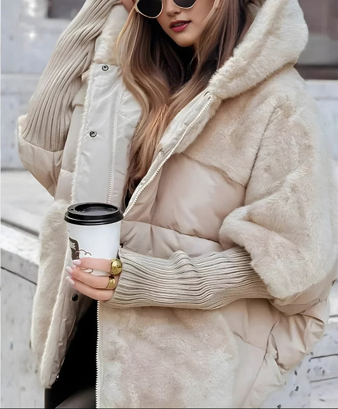 Daniela — Giubbotto Donna Invernale Teddy con Cappuccio Oversize, Lina Milano