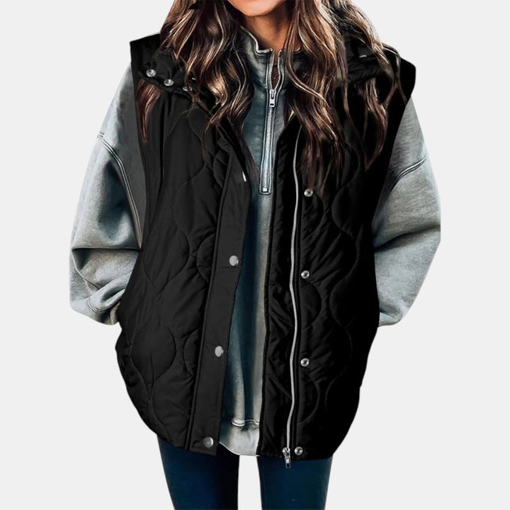 Edda — Gilet Donna Imbottito Trapuntato con Cappuccio e Zip, Lina Milano