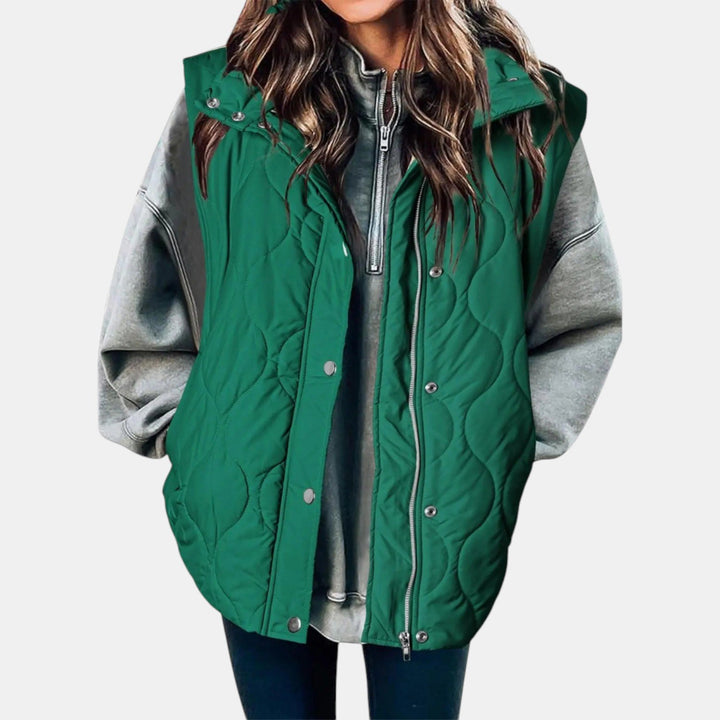 Edda — Gilet Donna Imbottito Trapuntato con Cappuccio e Zip, Lina Milano
