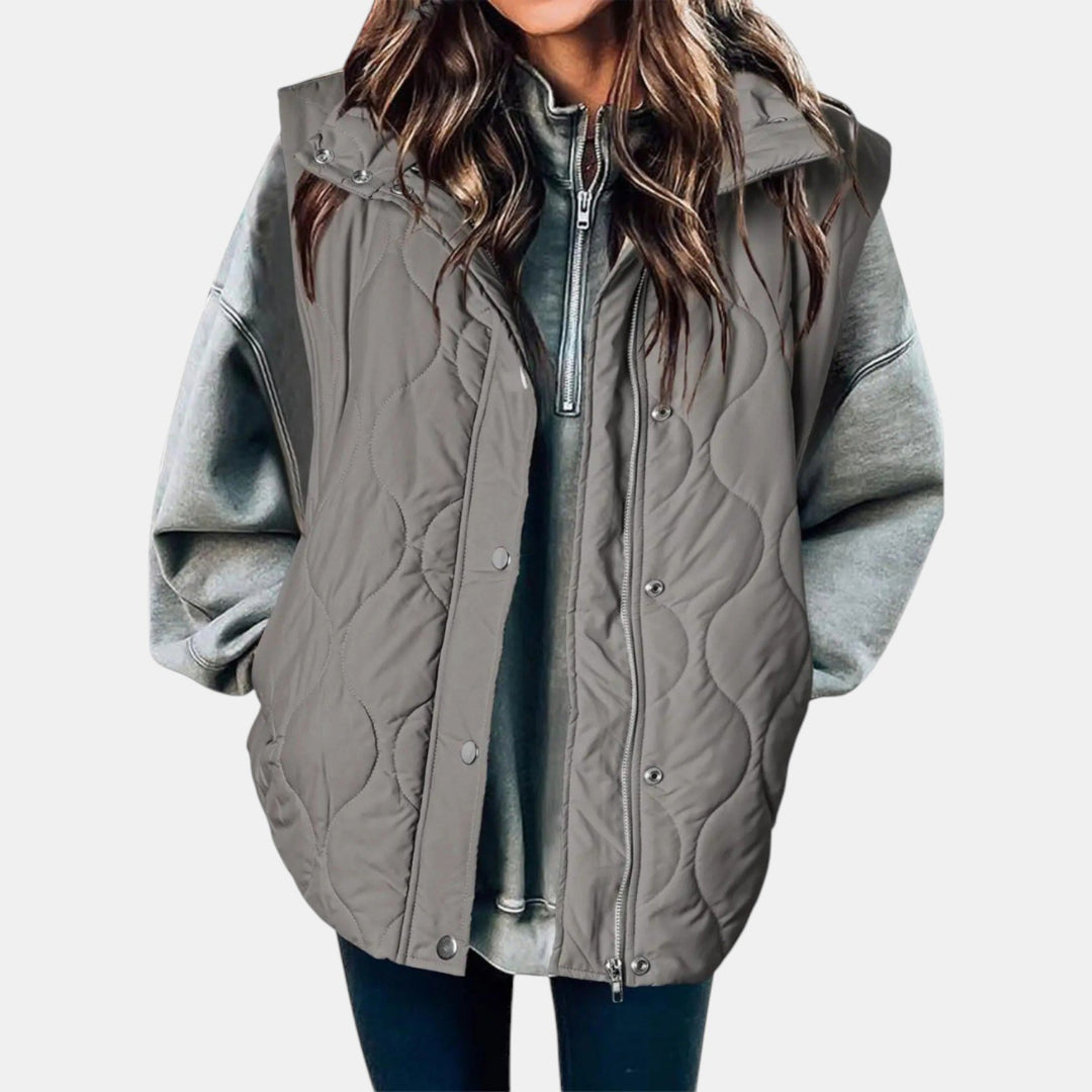 Edda — Gilet Donna Imbottito Trapuntato con Cappuccio e Zip, Lina Milano