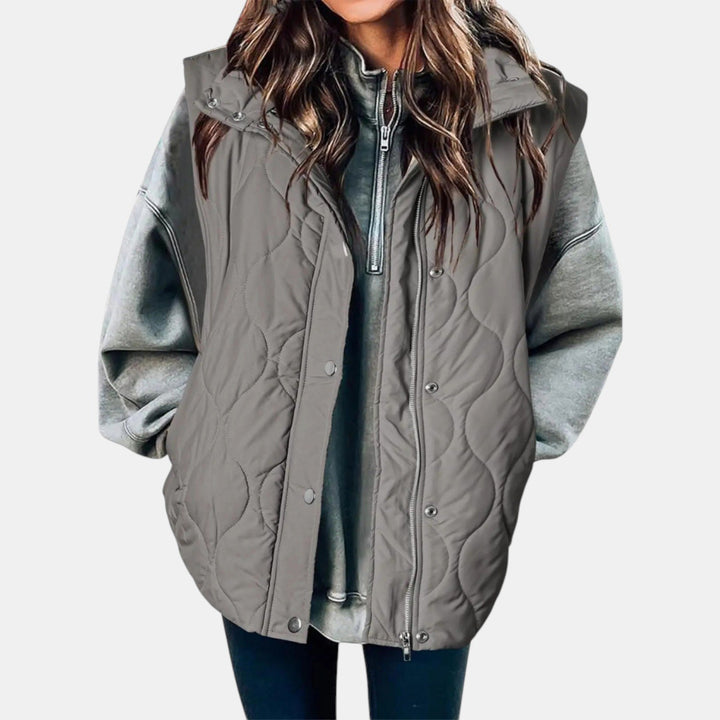 Edda — Gilet Donna Imbottito Trapuntato con Cappuccio e Zip, Lina Milano