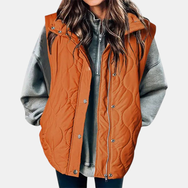 Edda — Gilet Donna Imbottito Trapuntato con Cappuccio e Zip, Lina Milano